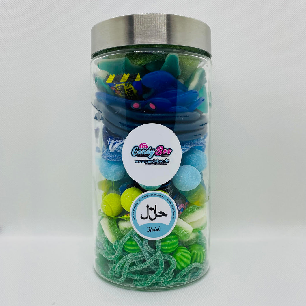 XL Glas Blue/Green Edition (Halal möglich) 1700mL